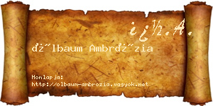 Ölbaum Ambrózia névjegykártya